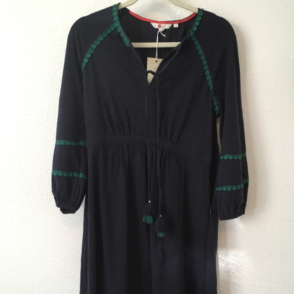 BNWT Navy Blue with Green Embroidery